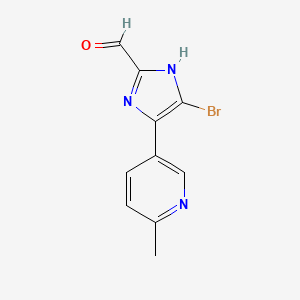 molecular formula C10H8BrN3O B13699719 5-Bromo-4-(6-methyl-3-pyridyl)imidazole-2-carbaldehyde 