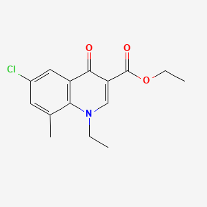 molecular formula C15H16ClNO3 B13699720 Ethyl 6-Chloro-1-ethyl-8-methyl-4-oxo-1,4-dihydroquinoline-3-carboxylate 