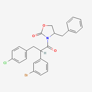 molecular formula C25H21BrClNO3 B13699768 4-Benzyl-3-[2-(3-bromophenyl)-3-(4-chlorophenyl)propanoyl]-1,3-oxazolidin-2-one 