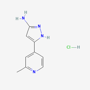 molecular formula C9H11ClN4 B13699809 3-Amino-5-(2-methyl-4-pyridyl)pyrazole Hydrochloride 