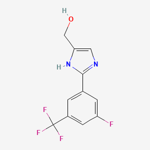 molecular formula C11H8F4N2O B13699821 2-[3-Fluoro-5-(trifluoromethyl)phenyl]imidazole-5-methanol 