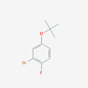 molecular formula C10H12BrFO B13699869 2-Bromo-4-(tert-butoxy)-1-fluorobenzene 