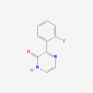 molecular formula C10H7FN2O B13699872 3-(2-Fluorophenyl)pyrazin-2(1H)-one 