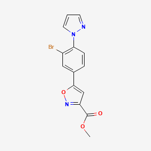 Methyl 5-[3-Bromo-4-(1-pyrazolyl)phenyl]isoxazole-3-carboxylate