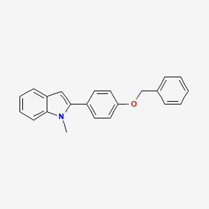 molecular formula C22H19NO B13699897 2-[4-(Benzyloxy)phenyl]-1-methylindole 