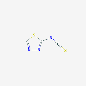 molecular formula C3HN3S2 B13699946 2-Isothiocyanato-1,3,4-thiadiazole 