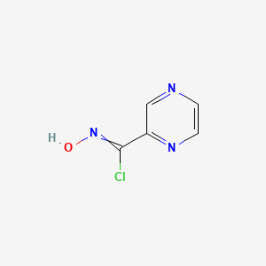 molecular formula C5H4ClN3O B13699950 N-Hydroxypyrazine-2-carbimidoyl chloride 