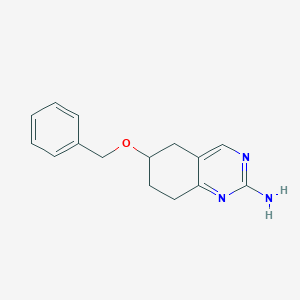 molecular formula C15H17N3O B13699958 6-(Benzyloxy)-5,6,7,8-tetrahydroquinazolin-2-amine 