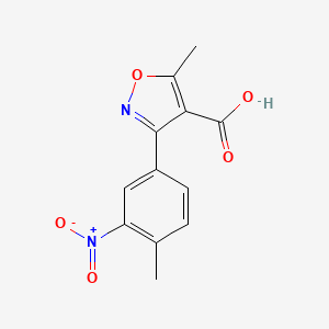 molecular formula C12H10N2O5 B13699963 5-Methyl-3-(4-methyl-3-nitrophenyl)isoxazole-4-carboxylic acid 