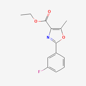 molecular formula C13H12FNO3 B13700017 4-Oxazolecarboxylic acid, 2-(3-fluorophenyl)-5-methyl-, ethyl ester CAS No. 61151-99-3