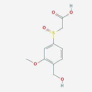 molecular formula C10H12O5S B13700020 2-((4-(Hydroxymethyl)-3-methoxyphenyl)sulfinyl)acetic acid 