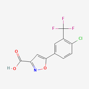 molecular formula C11H5ClF3NO3 B13700059 5-(4-Chloro-3-(trifluoromethyl)phenyl)isoxazole-3-carboxylic acid 