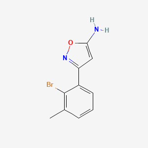 molecular formula C10H9BrN2O B13700064 3-(2-Bromo-3-methylphenyl)isoxazol-5-amine 