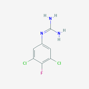 molecular formula C7H6Cl2FN3 B13700075 1-(3,5-Dichloro-4-fluorophenyl)guanidine 