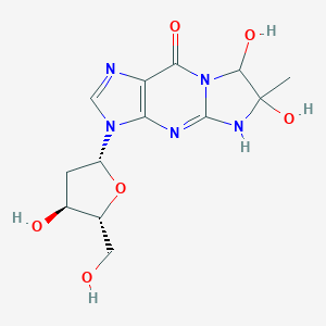 molecular formula C13H17N5O6 B137001 Methylglyoxal-deoxyguanosine adduct CAS No. 159062-85-8