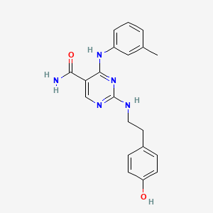 2-[(4-Hydroxyphenethyl)amino]-4-(m-tolylamino)pyrimidine-5-carboxamide