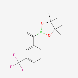 molecular formula C15H18BF3O2 B13700152 4,4,5,5-Tetramethyl-2-(1-(3-(trifluoromethyl)phenyl)ethenyl)-1,3,2-dioxaborolane 