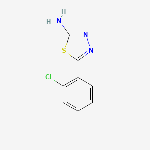 molecular formula C9H8ClN3S B13700166 2-Amino-5-(2-chloro-4-methylphenyl)-1,3,4-thiadiazole 