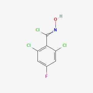 molecular formula C7H3Cl3FNO B13700196 2,6-Dichloro-4-fluoro-N-hydroxybenzimidoyl Chloride 