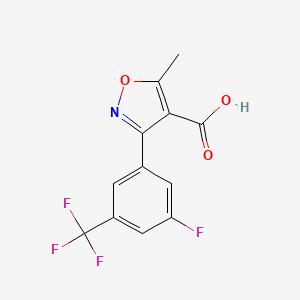 molecular formula C12H7F4NO3 B13700234 3-[3-Fluoro-5-(trifluoromethyl)phenyl]-5-methylisoxazole-4-carboxylic Acid 