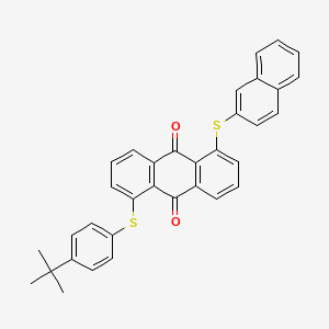 molecular formula C34H26O2S2 B13700263 1-[[4-(tert-Butyl)phenyl]thio]-5-(2-naphthylthio)anthracene-9,10-dione 