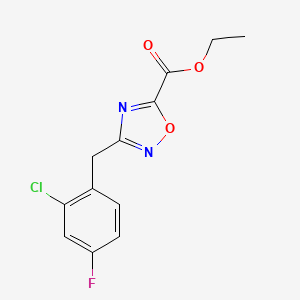 molecular formula C12H10ClFN2O3 B13700294 Ethyl 3-(2-chloro-4-fluorobenzyl)-1,2,4-oxadiazole-5-carboxylate 