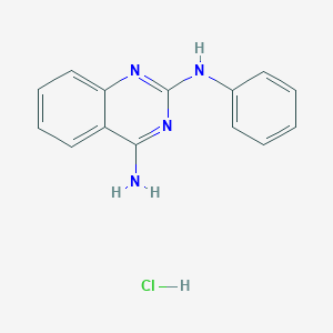 molecular formula C14H13ClN4 B137003 N~2~-Phenyl-2,4-quinazolinediamine hydrochloride CAS No. 139308-45-5