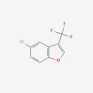 molecular formula C9H4ClF3O B13700400 5-Chloro-3-(trifluoromethyl)benzofuran 