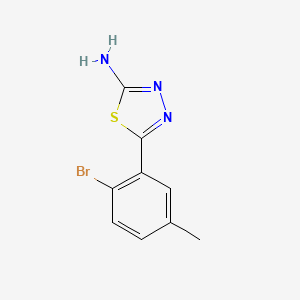 molecular formula C9H8BrN3S B13700416 2-Amino-5-(2-bromo-5-methylphenyl)-1,3,4-thiadiazole 