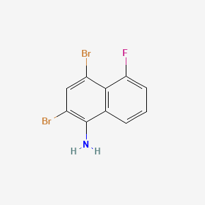 molecular formula C10H6Br2FN B13700468 2,4-Dibromo-5-fluoronaphthalen-1-amine 