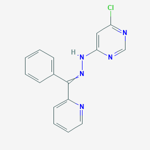 molecular formula C16H12ClN5 B13700535 (E)-4-Chloro-6-[2-[phenyl(2-pyridyl)methylene]hydrazino]pyrimidine 