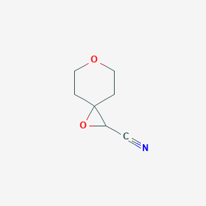 molecular formula C7H9NO2 B1370058 1,6-Dioxaspiro[2.5]octane-2-carbonitrile CAS No. 883442-47-5