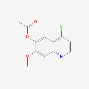 molecular formula C12H10ClNO3 B13700609 4-Chloro-7-methoxy-6-quinolyl Acetate 