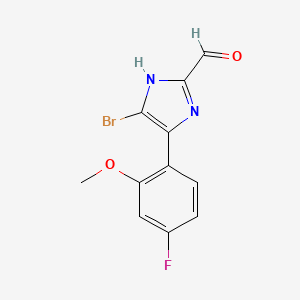 molecular formula C11H8BrFN2O2 B13700618 5-Bromo-4-(4-fluoro-2-methoxyphenyl)imidazole-2-carbaldehyde 