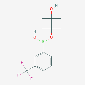 molecular formula C13H18BF3O3 B13700634 (3-Hydroxy-2,3-dimethylbutan-2-yl)oxy-[3-(trifluoromethyl)phenyl]borinic acid 