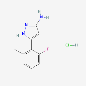 molecular formula C10H11ClFN3 B13700670 3-Amino-5-(2-fluoro-6-methylphenyl)pyrazole Hydrochloride 