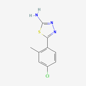 molecular formula C9H8ClN3S B13700703 2-Amino-5-(4-chloro-2-methylphenyl)-1,3,4-thiadiazole 