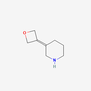 molecular formula C8H13NO B13700742 3-(Oxetan-3-ylidene)piperidine 