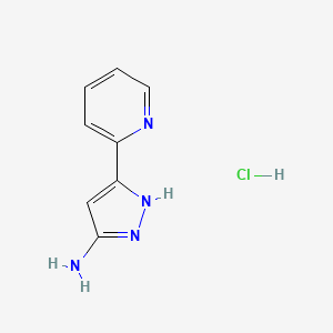 molecular formula C8H9ClN4 B13700781 3-Amino-5-(2-pyridyl)-1H-pyrazole Hydrochloride 