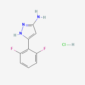 molecular formula C9H8ClF2N3 B13700798 3-Amino-5-(2,6-difluorophenyl)-1H-pyrazole Hydrochloride 