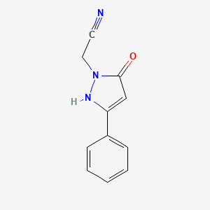 molecular formula C11H9N3O B1370084 2-(5-hydroxy-3-phenyl-1H-pyrazol-1-yl)acetonitrile 