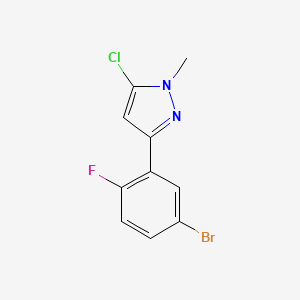 molecular formula C10H7BrClFN2 B13700886 3-(5-Bromo-2-fluorophenyl)-5-chloro-1-methyl-1H-pyrazole 