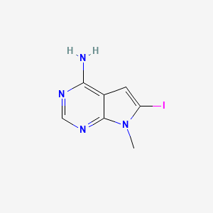 molecular formula C7H7IN4 B13700919 6-Iodo-7-methyl-7H-pyrrolo[2,3-d]pyrimidin-4-amine 