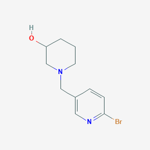 molecular formula C11H15BrN2O B13700921 1-((6-Bromopyridin-3-yl)methyl)piperidin-3-ol 