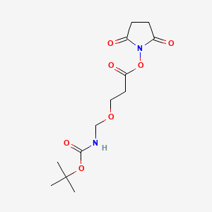 molecular formula C13H20N2O7 B13700926 2,5-Dioxo-1-pyrrolidinyl 3-[(Boc-amino)methoxy]propanoate 