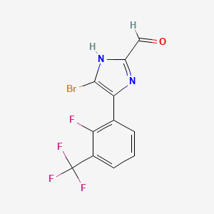 molecular formula C11H5BrF4N2O B13700929 5-Bromo-4-[2-fluoro-3-(trifluoromethyl)phenyl]imidazole-2-carbaldehyde 