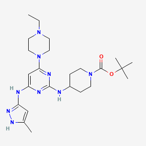 N2-(1-Boc-4-piperidyl)-6-(4-ethyl-1-piperazinyl)-N4-(5-methyl-3-pyrazolyl)pyrimidine-2,4-diamine