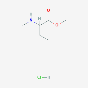 molecular formula C7H14ClNO2 B13700967 Methyl 2-(Methylamino)-4-pentenoate Hydrochloride 