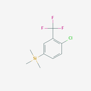 molecular formula C10H12ClF3Si B13700974 (4-Chloro-3-trifluoromethyl-phenyl)-trimethyl-silane CAS No. 453-54-3