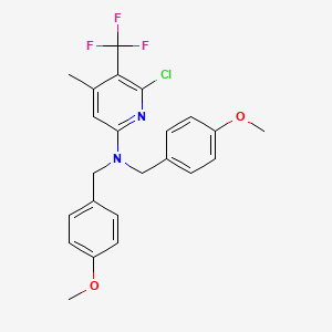 molecular formula C23H22ClF3N2O2 B13700983 6-chloro-N,N-bis(4-methoxybenzyl)-4-methyl-5-(trifluoromethyl)pyridin-2-amine 